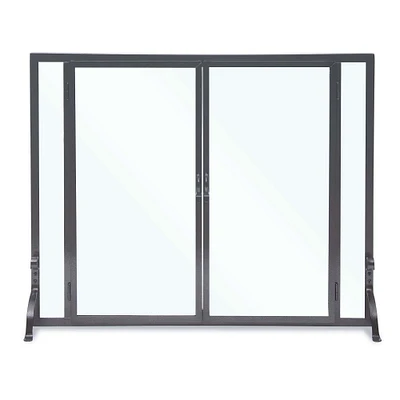 Full Height Glass Door Fireplace Screen | West Elm