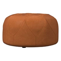 Brighton Leather Ottoman | West Elm