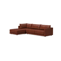 Melbourne Leather 3-Piece Ottoman Sectional (116"–126") | West Elm