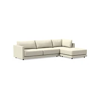 Melbourne Leather 3-Piece Ottoman Sectional (116"–126") | West Elm