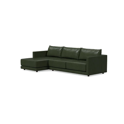 Melbourne Leather 2-Piece Chaise Sectional (112"–122") | West Elm