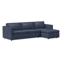 Harris Leather 2-Piece Sleeper Sectional w/ Storage Chaise (108") | West Elm