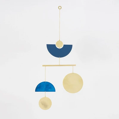 Circle & Line Blue Patina Pivot Mobile | West Elm