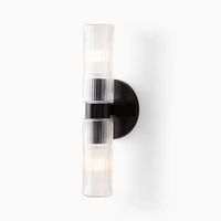 Fluted Double Short Indoor/Outdoor Sconce (16") | West Elm