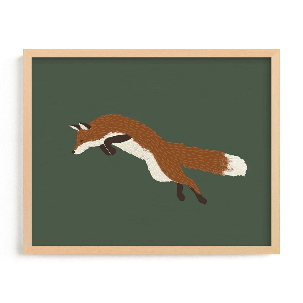 Leaping Fox Framed Wall Art by Minted for West Elm |