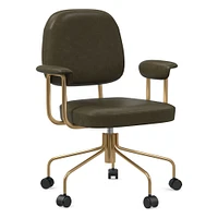 Cash Leather Swivel Office Chair | West Elm