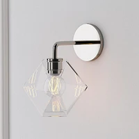 Sculptural Glass Faceted Wall Sconce - Small | West Elm