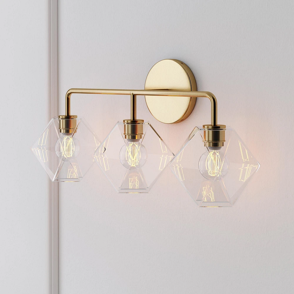 Sculptural -Light Faceted Sconce | West Elm