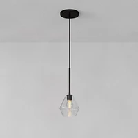 Sculptural Glass Geo Pendant Light - Large (Clear) | West Elm