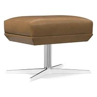 Austin Leather Swivel Ottoman | West Elm