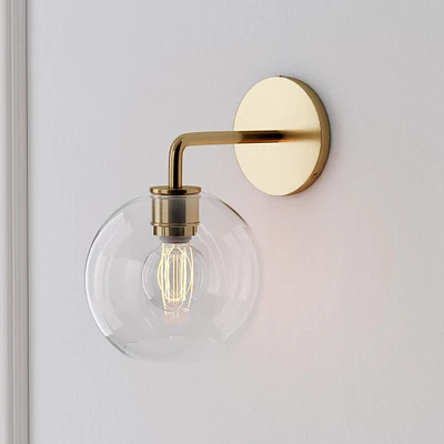 Sculptural Glass Globe Wall Sconce - Small (Ombre) | West Elm