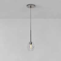 Sculptural Glass Faceted Pendant Light - Clear (7") | West Elm