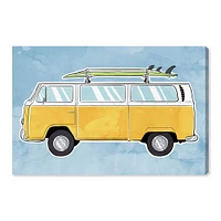 Retro Surfer Van Canvas Wall Art | West Elm