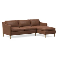 Hamilton Leather 2-Piece Chaise Sectional (83"–93") | West Elm