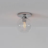 Sculptural Globe Flush Mount - Clear | West Elm