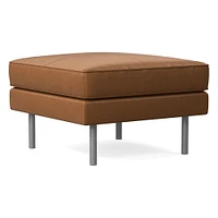 Axel Leather Ottoman | West Elm