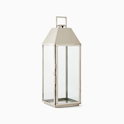 Modern Polished Nickel Metal Outdoor Lanterns | West Elm