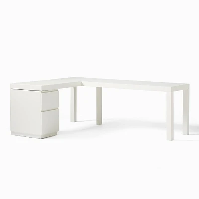 Parsons L-Shaped Desk & File Cabinet Set | West Elm