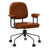 Cash Leather Swivel Office Chair | West Elm