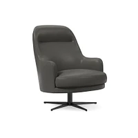 Viv Leather High-Back Swivel Chair | West Elm