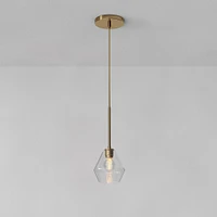 Sculptural Glass Geo Pendant Light - Large (Clear) | West Elm