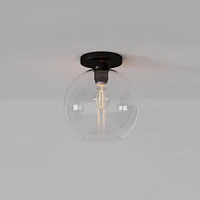 Sculptural Globe Flush Mount - Clear | West Elm