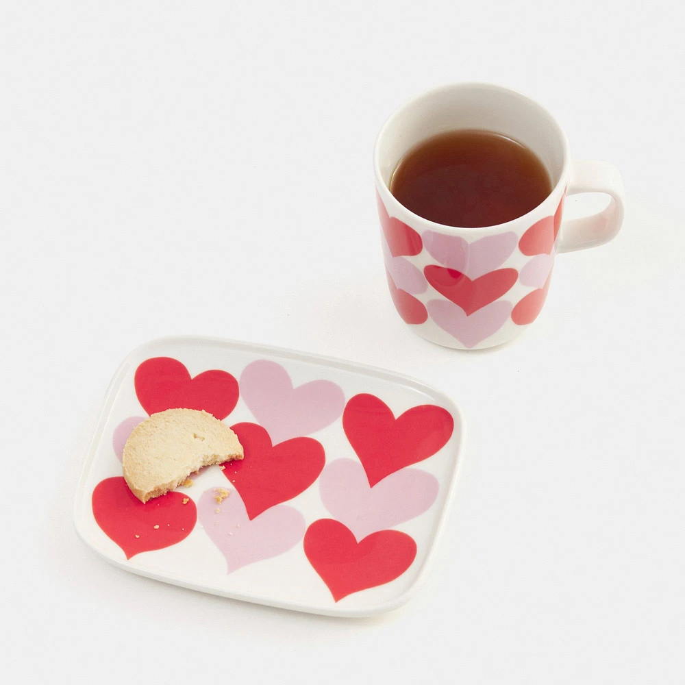 Marimekko Oiva Sydämet Mug & Plate Set | West Elm