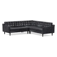 Drake Leather 3-Piece L-Shaped Sectional (100") | West Elm