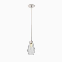 Sculptural Glass Geo Pendant Light - Large (Clear) | West Elm