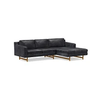 Eddy Leather 2-Piece Chaise Sectional (92") | West Elm