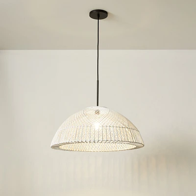 Wicker Dome 28" Pendant (White) - Clearance | West Elm