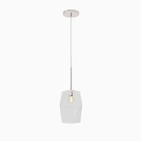 Sculptural Glass Faceted Pendant Light - Clear (7") | West Elm