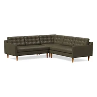 Drake Leather 3-Piece L-Shaped Sectional (100") | West Elm