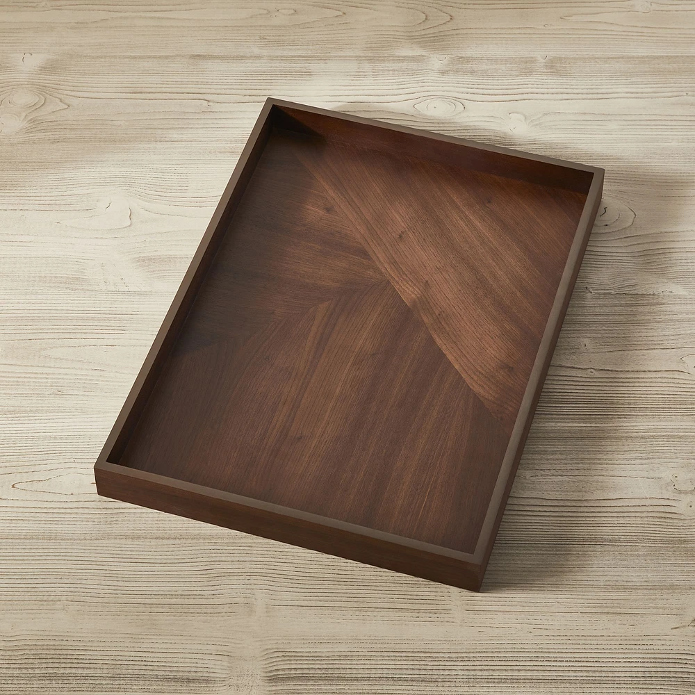 Modern Marquetry Wood Trays - Walnut | West Elm