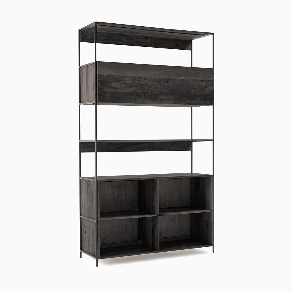 Industrial Open & Closed Storage Bookcase (48") | West Elm