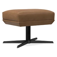 Austin Leather Swivel Ottoman | West Elm