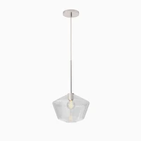 Sculptural Glass Geo Pendant Light - Large (Clear) | West Elm