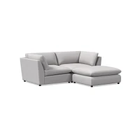 Hampton Modular Small 3-Piece Ottoman Sectional (88") | West Elm