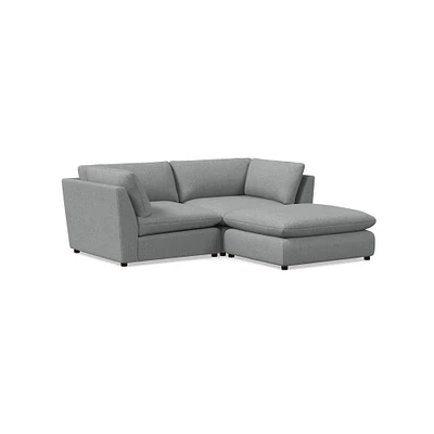 Hampton Modular Small 3-Piece Ottoman Sectional (88") | West Elm