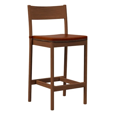 Berkshire Counter Stool Vegan Leather Cushion | West Elm