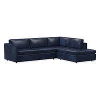 Harris Leather 2-Piece Bumper Chaise Sectional (106"–116") | West Elm