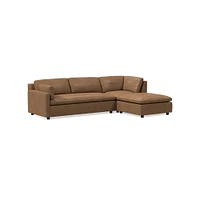 Marin Leather 3-Piece Ottoman Sectional (114") | West Elm