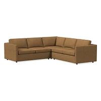 Harris Leather 3-Piece L-Shaped Sectional (103"–113") | West Elm