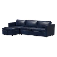 Harris Leather 2-Piece Sleeper Sectional w/ Storage Chaise (108") | West Elm