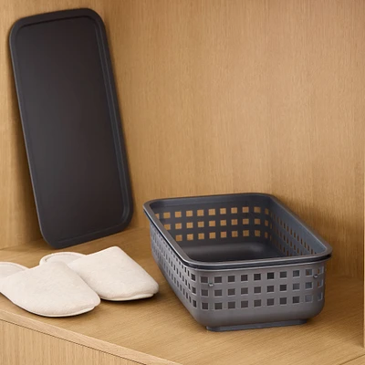 Stackable Plastic Baskets w/ Lid | West Elm