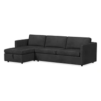 Harris Leather 2-Piece Sleeper Sectional w/ Storage Chaise (108") | West Elm