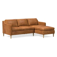 Hamilton Leather 2-Piece Chaise Sectional (83"–93") | West Elm