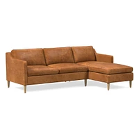 Hamilton Leather 2-Piece Chaise Sectional (83"–93") | West Elm