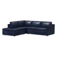 Harris Leather 2-Piece Bumper Chaise Sectional (106"–116") | West Elm