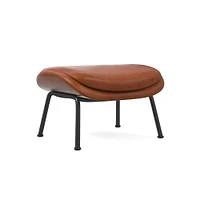 Fillmore Mid-Century Leather Ottoman | West Elm